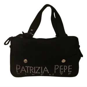 Patrizia Pepe Firenze black cotton tote bag